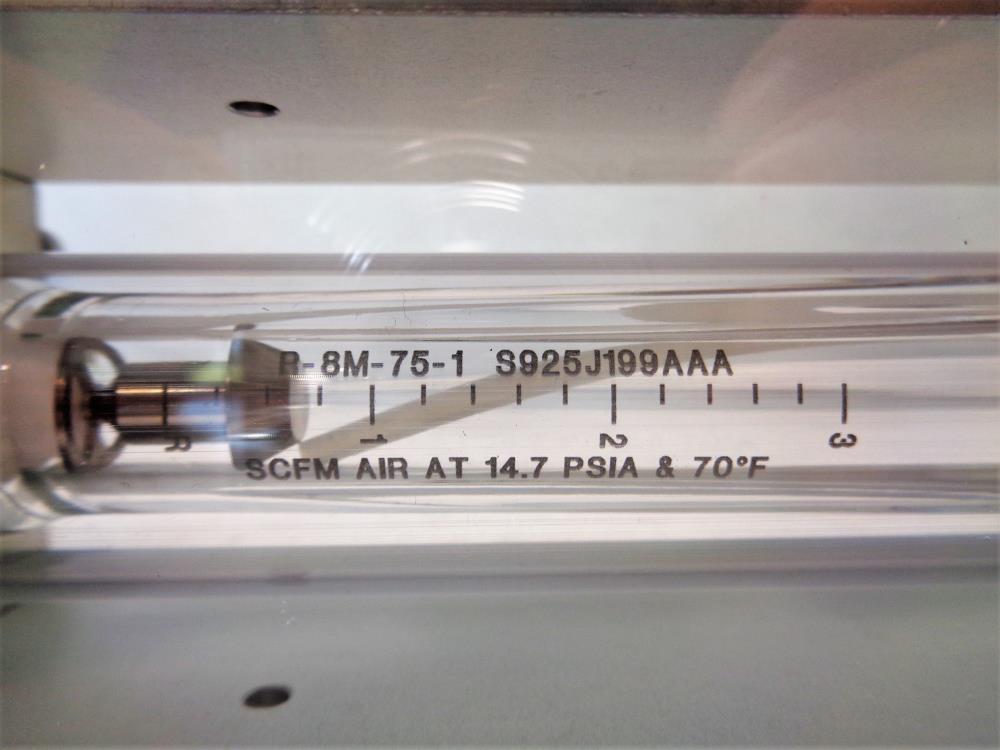 Brooks 0-3 SCFM Air Glass Tube Flowmeter 1305FJ12CL2BA